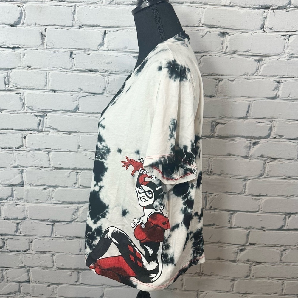 Justice League x Unique Vintage Harley Quinn Graphic T-shirt Gray XXL Tie-dye - Picture 2 of 8